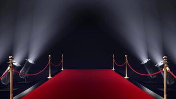 red carpet with a limousine on the background of camera flashes video