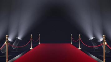 red carpet with a limousine on the background of camera flashes video