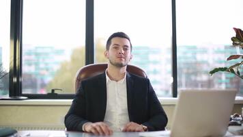 Man in jacket says into the camera video