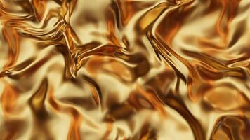 Loop golden fabric fluttering in the wind full screen video