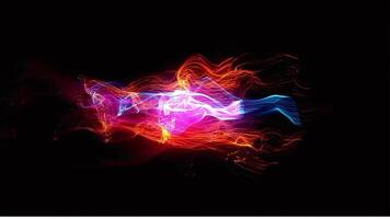 a colorful abstract painting of a fish on a black background video