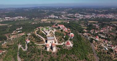 Aerial View City and Medieval Castle of Ourem, Portugal video