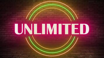 UNLIMITED TITLE WITH NEON EFFECT ANIMATION video