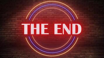 THE END TITLE WITH NEON EFFECT ANIMATION video