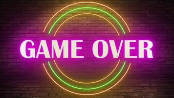 GAME OVER TITLE WITH NEON EFFECT ANIMATION video