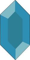 Blue Gemstone with Faceted Cut Design vector
