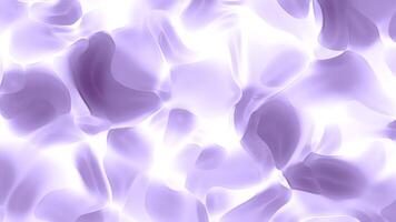 Seamless smooth, abstract background featuring soft, flowing shapes in shades of purple and white loop, resembling liquid or light reflections. video