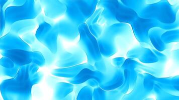 Seamless vibrant abstract background featuring fluid, wavy patterns loop in various shades of blue, resembling water or liquid. The surface has a glossy appearance with light reflections. video