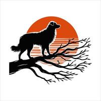 A dog in forest silhouette art eps file vector