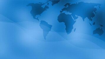 Royal blue color futuristic world map geographical background, hi-tech map of planet earth video