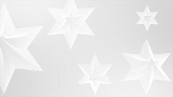 White color simple and elegant 3d stars minimal geometrical loop able background video