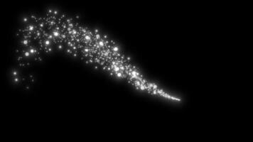 white color glowing and shiny particles on black background video