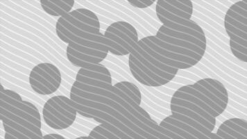 White and Black color wavy pattern repeating lines with floating bubbles loop able background video