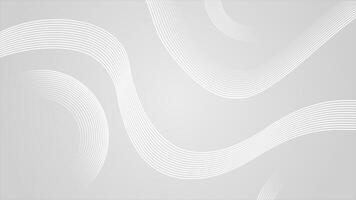 White color modern wavy lines, futuristic dynamic wave pattern loop able background video