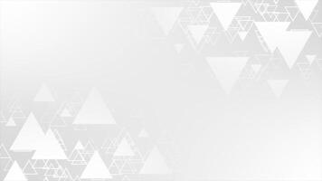 White color multiple triangle shapes futuristic abstract design loop able geometric background video
