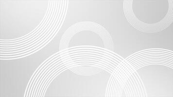 White and Black color multiple repeating circles geometrical loop able futuristic background video