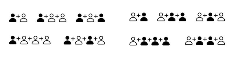 group of people icon. psychology presentation symbols. add to team sign. vector