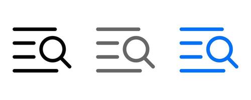 Text search icon. Document research symbol. Find sign. File analysis illustration. Lens pictogram. vector