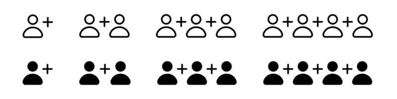 group of people icon. psychology presentation symbols. add to team sign. vector