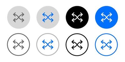 Crossed arrows icon. Next song sign. Mix symbol. Exchange arrows. Repeat path illustration. Randomize sound pictogram. vector