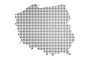 Poland map with dotted pattern vector