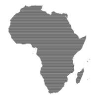 Africa continent map with lined pattern vector
