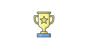 motion graphic of trophy icon animation , champion symbol animated icon video