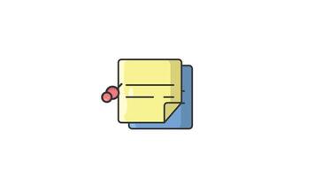 business note animated icon motion graphic, color line loopable element video