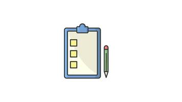 checklist of list to do icon animation motion graphic , paper note loopable animated icon video