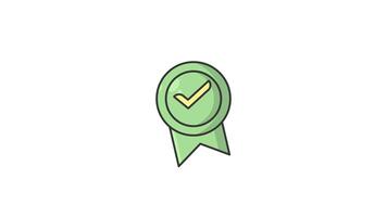 tick check mark icon motion animation graphic design, green color line loopable element video