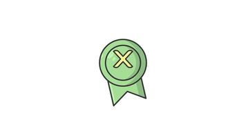 wrong checklist icon motion animation graphic design, green color line loopable element for business video