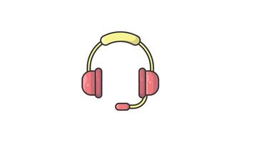 headphone icon animation motion graphic , headphone icon for business icon customer service video
