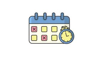 calender business icon animation motion graphic, business schedule symbol animated icon with alpha channel video