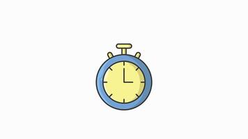 business time motion icon animation , color line loopable motion graphic design video