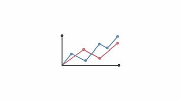 line graph motion icon animation graphic design, color line loopable element video