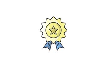 star badge icon animation motion graphic, color line loopable element video