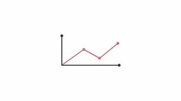 line graph motion icon animation graphic design, red color line loopable element video