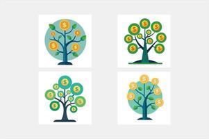 logo money tree illustration vector