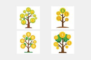 logo money tree illustration vector