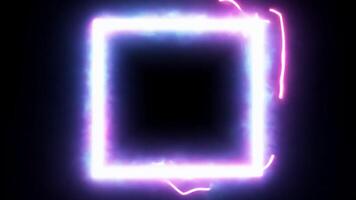 Neon glowing frame with copy space, animation background with place for text video