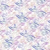 Seamless pattern of abstract music waves and music notes. Multicolored note symbols. Musical cute atmosphere. Watercolor illustration for textile, package, wrapping vector