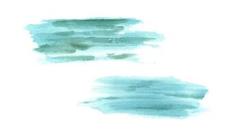 Abstract watercolor stains. Aquamarine splashing on the paper. Aquarelle texture for sea wave, sky. Hand drawn illustration. For card, design, add dynamic touch to any space vector