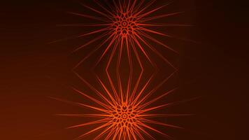 Orange and brown abstract motion background with geometric starburst design. Suitable for modern digital presentations, website backgrounds, and marketing materials. video