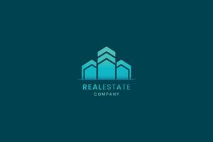 Modern logo design featuring stylized buildings representing a real estate company in a minimalist style vector