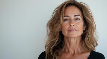 The Brazilian model exudes confidence with her captivating expression and flowing hair photo