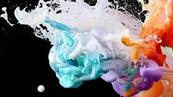 Energetic paint splashes collide and merge, forming a colorful symphony. video