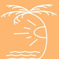 hello sunset monoline vector