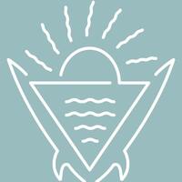 surfing board monoline vector
