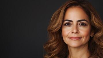 A mid-aged Mexican model radiates elegance and warmth in her captivating expression photo