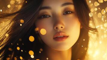 Captivating elegance shines through as the model enchants with her allure photo